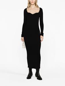 REMAIN sweetheart-neck knitted midi dress - 19-4004 - BLACK