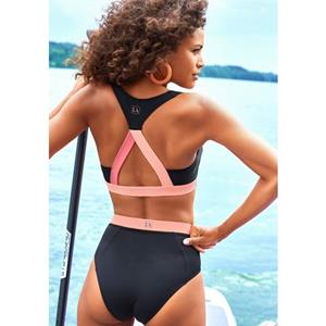 LASCANA ACTIVE Highwaist-Bikini-Hose "Janni", mit kontrastfarbigen Bündchen