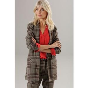 Aniston SELECTED Longblazer, mit Schulterpolstern und trendy Karo-Muster - NEUE KOLLEKTION