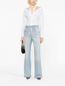 Victoria Beckham distressed flared jeans - Blauw