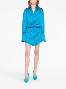 The Attico Sylvie satin jacquard minidress - Blauw