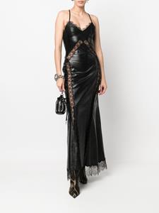 robertocavalli Roberto Cavalli Midi-jurk met afwerking van kant - Zwart