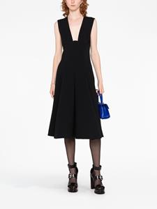 Versace Mouwloze midi-jurk met boxplooi - Zwart