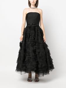 anaradu Ana Radu ruffled corset-style midi dress - Zwart