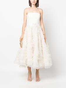 anaradu Ana Radu ruffled corset-style midi dress - Wit