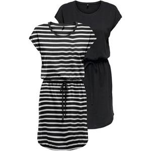 Only Shirtjurk ONLMAY LIFE S/S DRESS 2 PACK CS JRS flexibel taillierbaar voor een individuele pasvorm (Set van 2)