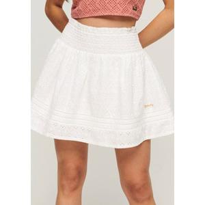 Superdry - Maat S - Vintage Lace Mini Skirt Dames Rok - Gebroken Wit