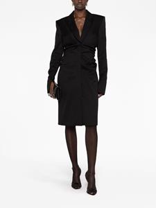 tomford TOM FORD Getailleerde midi-jurk met ruches - Zwart