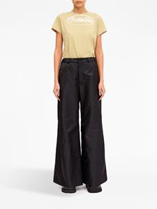 single-stitch logo flared trousers - Zwart