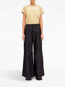 MM6 Maison Margiela single-stitch logo flared trousers - Zwart