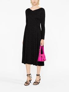 talbotrunhof Talbot Runhof Midi-jurk met jacquard - Zwart