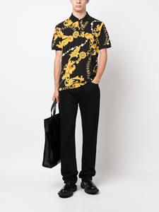 versacejeanscouture Versace Jeans Couture Poloshirt met barokpatroon - Zwart