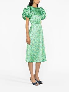 ROTATE floral-print satin midi-dress - Groen