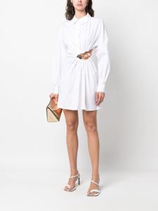 Christopher Esber Folia gemstone-detail cut-out shirt dress - Wit