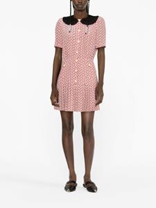 Alessandra Rich polka dot-print silk minidress - Roze