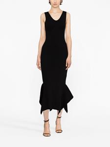 Marine Serre sleeveless asymmetric-hem midi dress - Zwart