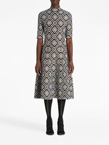 ETRO Midi-jurk met jacquard patroon - Blauw