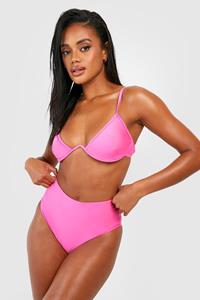 Boohoo Essentials Underwired Bikini Top, Pink