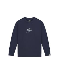 Malelions Jongens sweater Split essentials - Navy blauw / Licht blauw