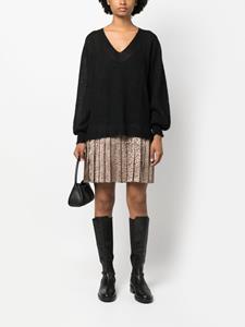 TWINSET Mini-jurk met V-hals - Zwart