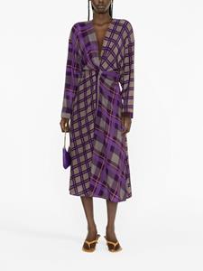 albertaferretti Alberta Ferretti Geruite midi-jurk - Paars