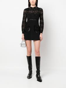 DSQUARED2 logo-lace long-sleeve minidress - Zwart
