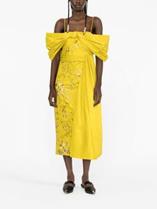 ERDEM Off-shoulder jurk - Geel