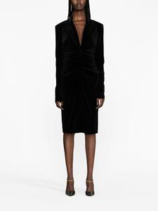 TOM FORD plunging V-neck velvet midi dress - Zwart