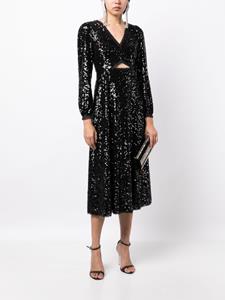 needle&thread Needle & Thread Elara midi-jurk verfraaid met pailletten - Zwart