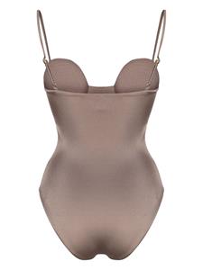 noireswimwear Noire Swimwear Badpak met ronde hals - Beige