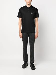 Giorgio Armani logo-embroidered cotton polo shirt - Zwart