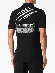 Plein Sport logo-patch cotton polo shirt - Zwart