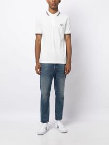 Fred Perry contrast-trim cotton polo shirt - Wit
