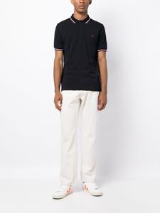 Fred Perry contrast-trim cotton polo shirt - Blauw