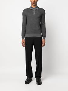 Brioni long-sleeve wool polo shirt - Grijs