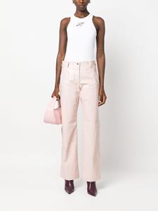 MSGM embossed-crocodile flared trousers - Roze