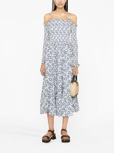 Polo Ralph Lauren Off-shoulder midi-jurk - Blauw