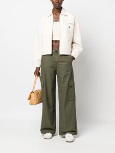 mid-rise cotton cargo pants - Groen