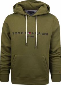 Tommy Hilfiger Hoodie Logo Olijfgroen