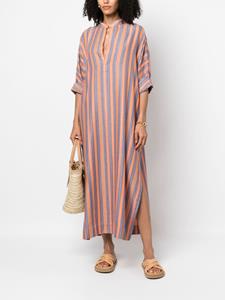 PAULA striped short-sleeve kaftan - Blauw