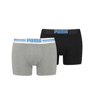 Puma Boxershorts Placed Logo 2-pack Mid Grey / Regal Blue-S