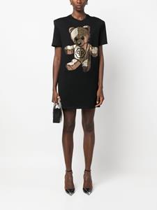 philippplein Philipp Plein T-shirtjurk verfraaid met kristallen - Zwart