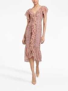 cinqasept Cinq A Sept Midi-jurk met ruches - Roze
