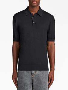 ETRO Pegaso-embroidered knitted polo shirt - Zwart