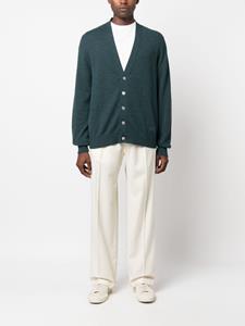 Barrie B Label logo-embroidered cashmere cardigan - Groen
