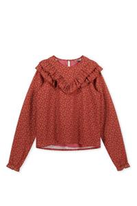 Moodstreet Meisjes blouse - Rood hout