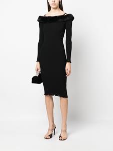 Blumarine Off-shoulder maxi-jurk - Zwart