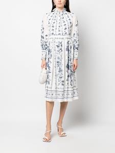 ERDEM Midi-jurk met bloemenprint - Wit