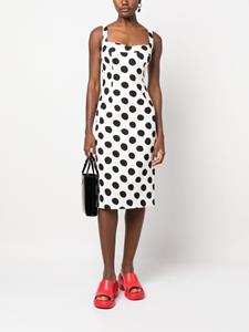 Marni polka dot-print sleeveless midi dress - Wit