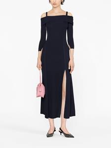 GANNI Off-shoulder midi-jurk - Blauw